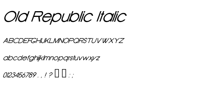 Old Republic Italic font